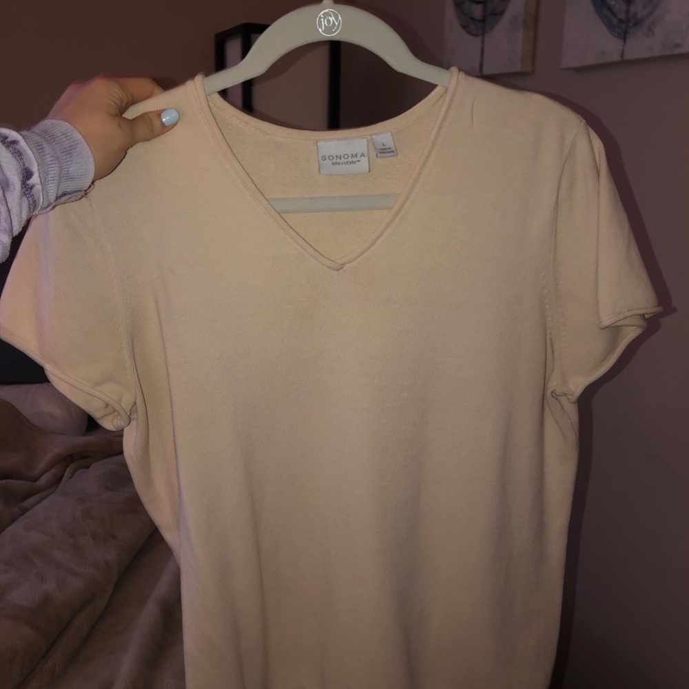 Cream-Colored, Casual Shirt